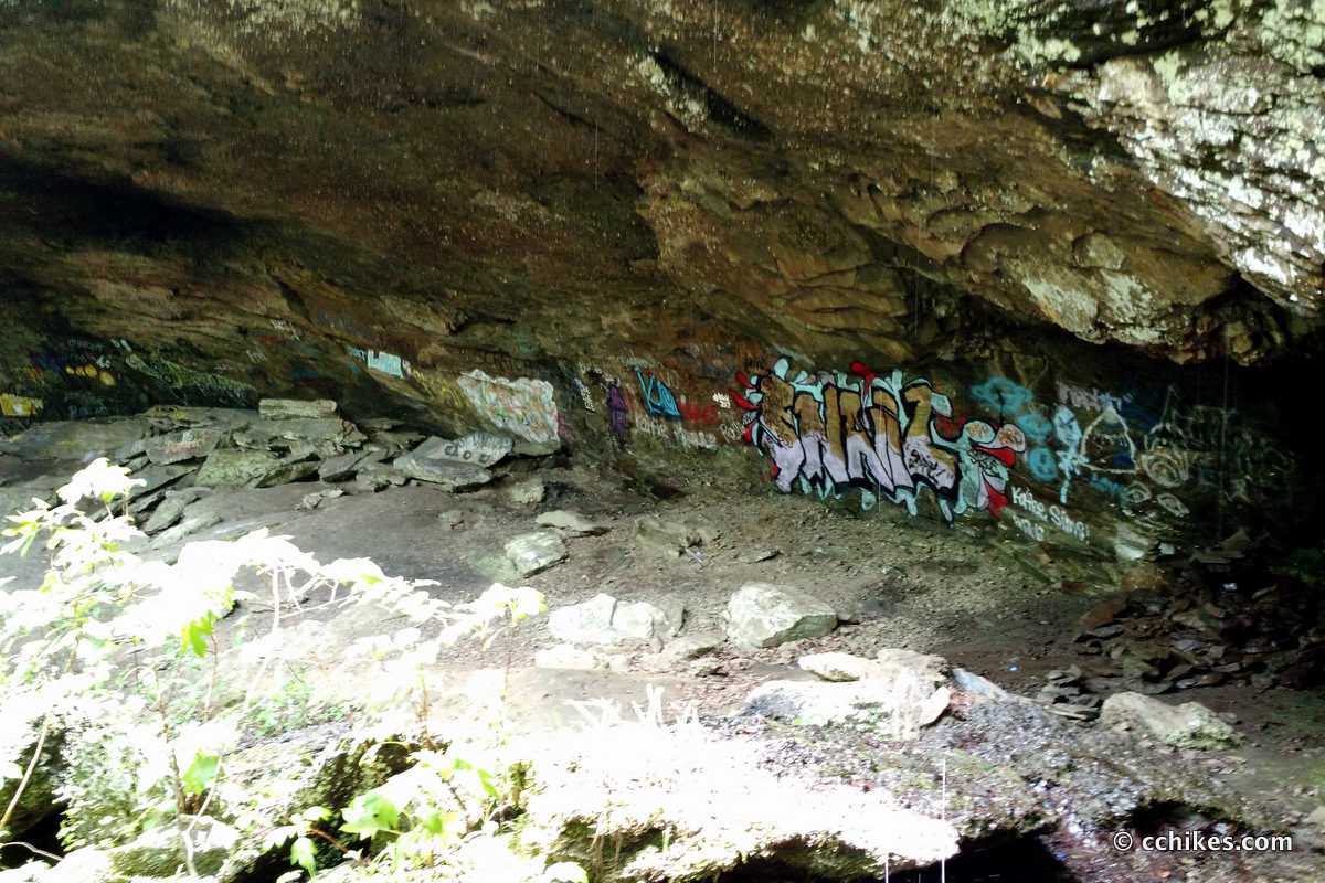 The cavern beneath the falls