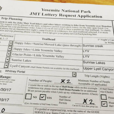 Getting a permit to hike the John Muir Trail (JMT)